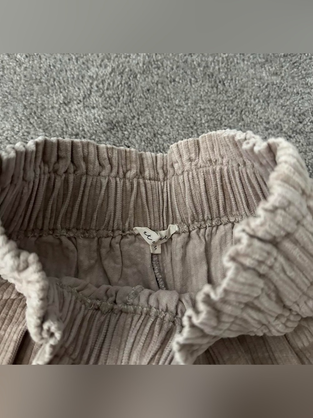 Beige Corduroy Women's Shorts - Picture 2 of 3